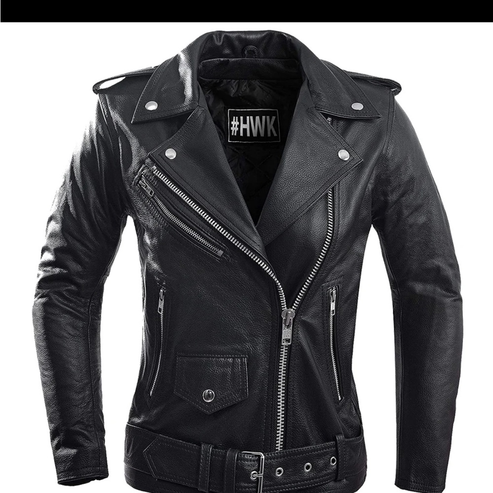 HWK Black Leather Jacket
